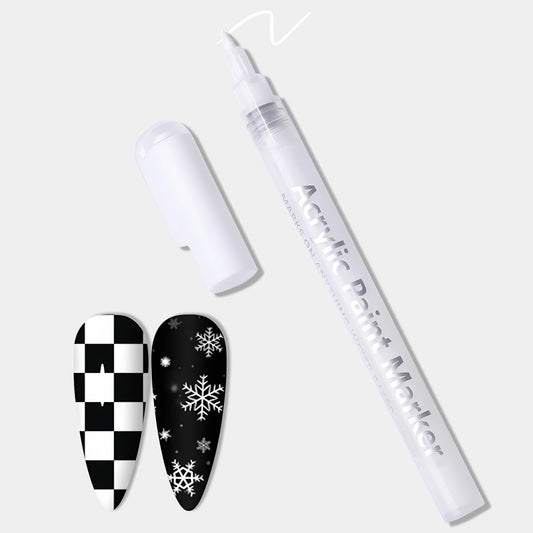 Quick Dry Fine Tips Nail Art Pen, Nail Varnish Pens For DIY Manicure, Nails Drawing Pen For DIY,White Nails Pencil, French Tip Stamp Pens, Manicure Tools(White)