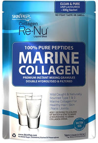 Skin Pep Marine Collagen Powder Clean Unflavoured - 10,000mg Double Hydrolysed Collagen Peptides per Serving - Ultra Premium for Maximum Absorption Hair, Skin & Nails - 300g, 30 Servings by SkinPep