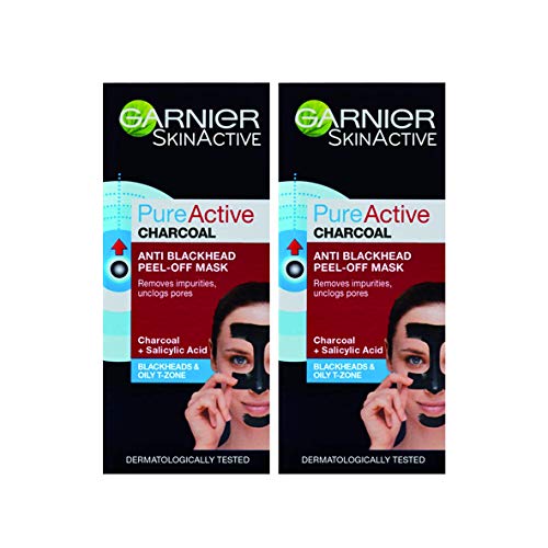 Garnier Pure Active Anti Blackhead Charcoal Mask Peel Off, 2 x 50ml