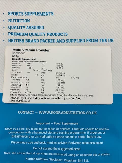 Konrad Nutrition Multi Vitamin Powder 500g Soluble