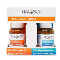 Balance Active Formula The Serum Heroes (Vitamin C Brightening serum & Hyaluronic Deep Moisture Serum) - Armed with active ingredients to glow and hydrate.