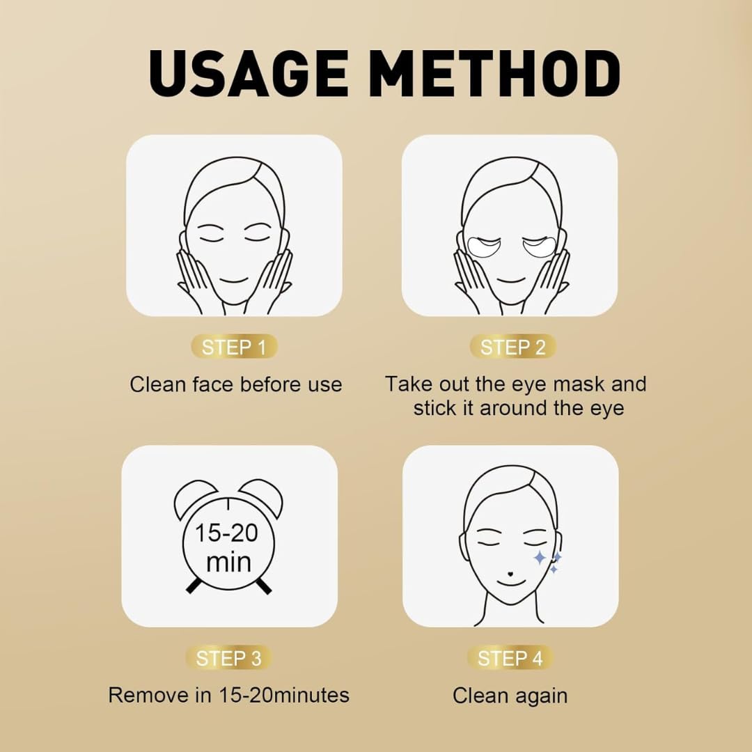 OVALA Under Eye Patches (16 Pairs) - 24K Gold Eye Patches for Puffy Eyes, Dark Circles, Eye Bags and Wrinkles, Collagen Skin Care Products, Beauty