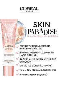 L'ORÉAL L'Oreal Paris Skin Paradise Tinted Moisturiser, Up to 24h hydration, SPF20, 02 Fair, 0.039 kg