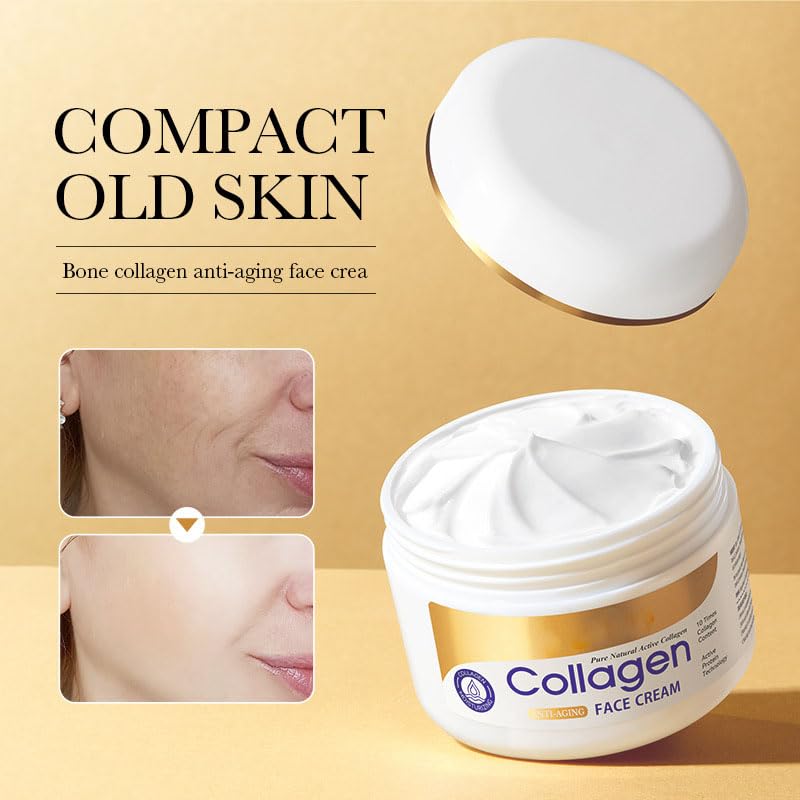 ZQUKAMZ Collagen Anti-Wrinkle Night Cream for Face with Collagen and Sea Minerals-Anti Aging, Nourishing and Moisturizer Face Cream Day Care Cream 100g