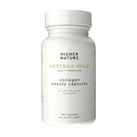 HIGHER NATURE Higher Nature - Æterna Gold Collagen Beauty Capsules - 10 Skin Loving Ingredients - Hydrolysed Marine Collagen - Vitamin C - Responsibly Sourced - 90 Capsules