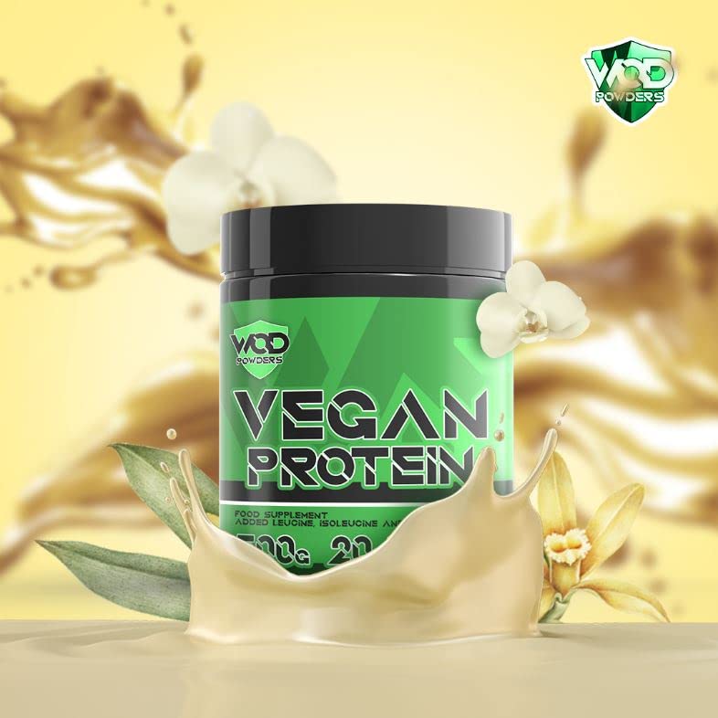 Hellenia VEGAN PROTEIN - Protein Powder Blend - WOD Powders | 3 Plant Based Vegan Protein Powders | High in fibre, Low Carb, Low Fat, Low Sugar, Dairy-Free - (Vanilla Custard)