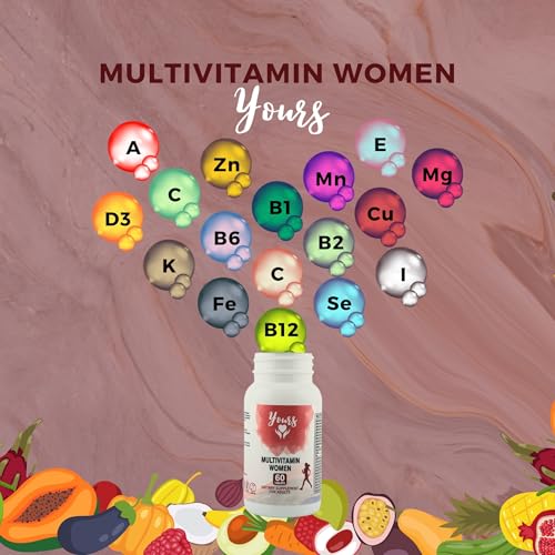 YOURS Yours Multivitamin Women, Premium Multivitamin for Women, Complete Daily Vitamin Supplement with Essential Nutrients and Minerals. Boosts Immunity and Energy