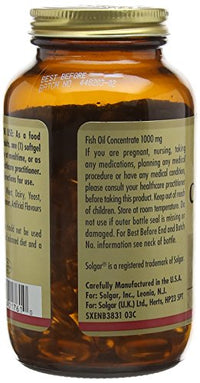 Solgar Fish Oil Concentrate 1000 mg Softgels - Pack of 120 - Supports Normal Functioning of Heart, Brain Function and Vision - Daily Wellbeing - Gluten Free