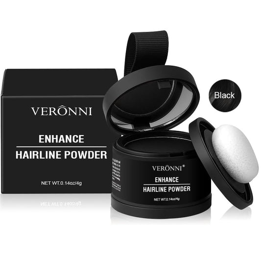 Shengqialun Hairline Powder, Root Touch Up Powder, Instant Hair Loss Concealer Hair Powder for Thinning Hair 03Black