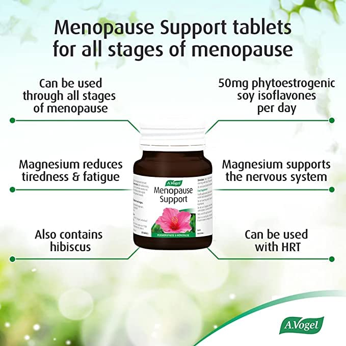 A.Vogel Menopause Support | for Perimenopause, Menopause & Postmenopause Symptoms | Menopause Supplement with Soy Isoflavones, Magnesium & Hibiscus | 30 Tablets