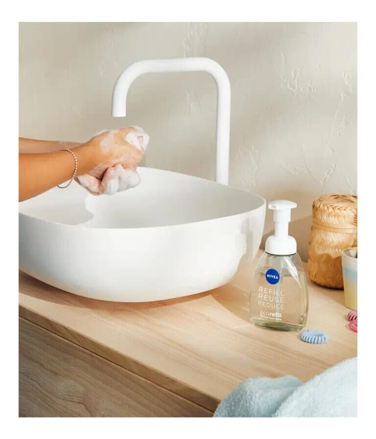 NIVEA Hand Soap Eco Refill Starter Kit, 1 Starter Kit + Refill Tab Lemongrass Scent, Hand Wash Soap, Skin-Friendly - Sustainable Hand Cleanser Solution
