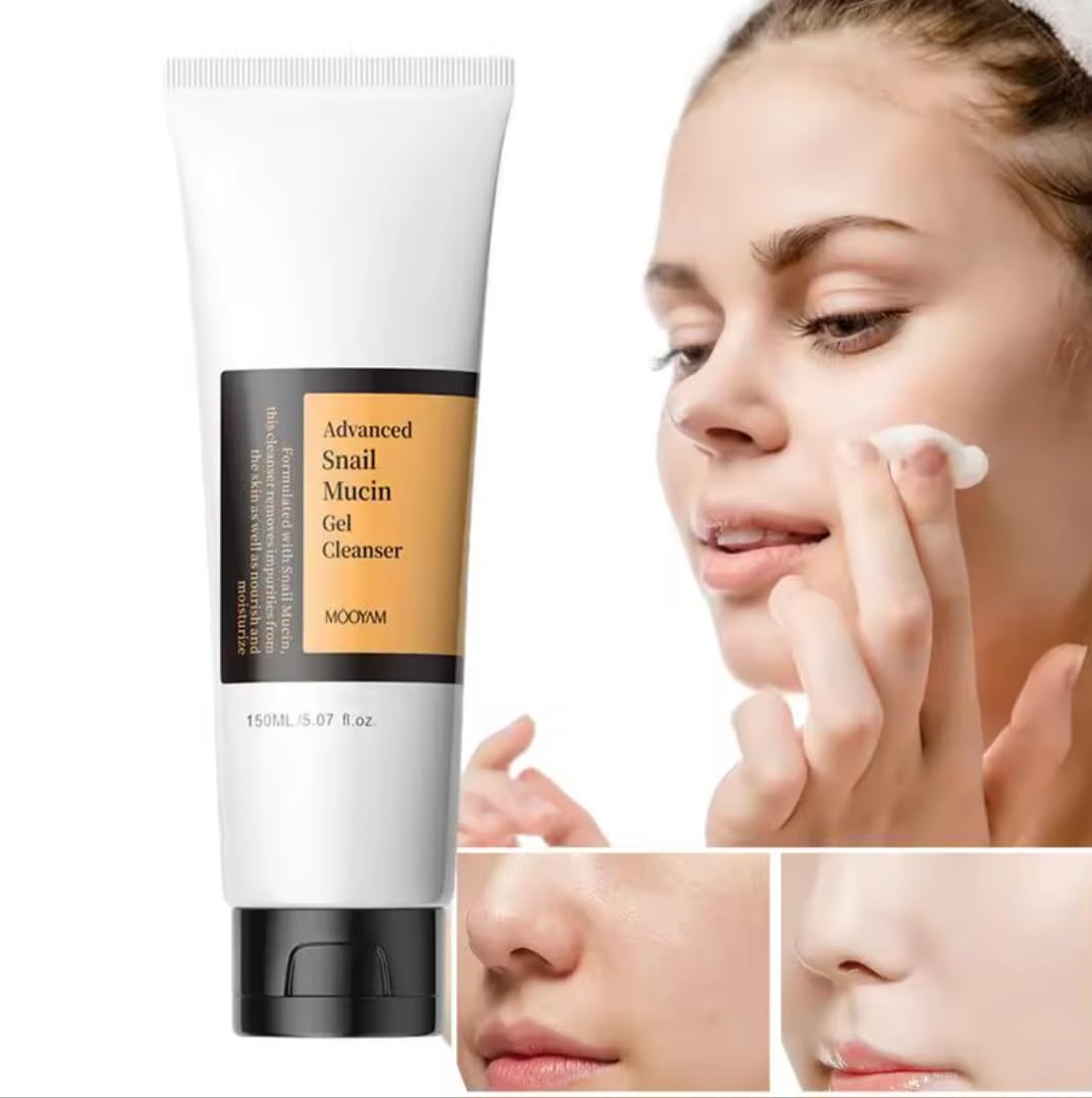 MOOYAM Snail Mucin Face Cream - Anti Wrinkle Face cleanser - Snail Collagen Lifting & Firming Cleanser - Face Cleanser for Deep Hydrating with Snail Mucin Secretion Filtrate 92% (1, 150ml)
