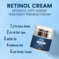 Premium Retinol Cream - 2.5% Active Retinol - Anti-Aging - Wrinkle Repair & Hydration - Youthful Radiance Booster with Collagen, Hyaluronic Acid, Vitamin E, Jojoba Oil, Shea Butter by Penridge, 50mg