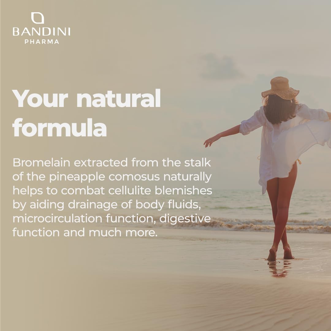 BANDINI Bandini® Bromelain 1000mg High Strength 10.000 (F.I.P) | 180 Capsules from Pineapple Extract | Pure Digestive Natural Enzyme Supplement for Inflammation, Swelling and Digestion | Vegan | No Additives