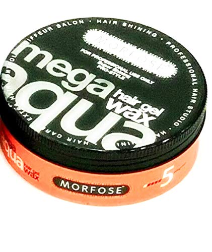 Morfose Mega Aqua Hair Gel Wax - Shine Look, Edge Control,Ultra Hold for Men & Women, Developed by Barbers - Hair Gel, Hair Wax, Hair Powder, Pomade & Clay for Styling (150 ml, Mega Aqua)