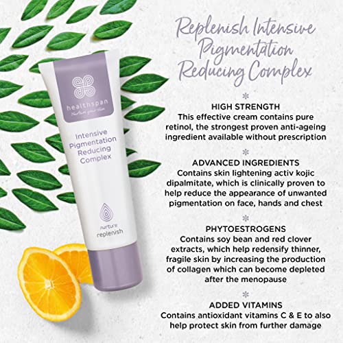 healthspan Healthspan Replenish Intensive Pigmentation Complex (30ml) | Reduces the appearance of age spots & sun damage | With phytoestrogens of soy bean & red clover extracts with Vitamin C