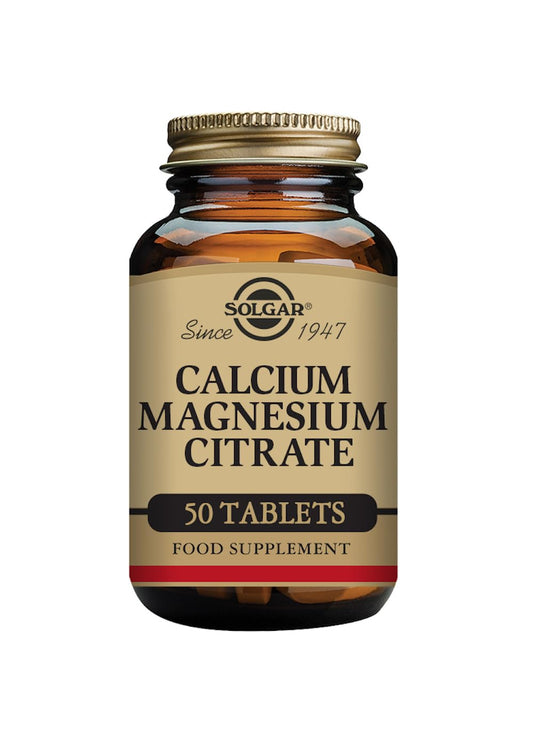 SOLGAR Solgar Calcium Magnesium Citrate Tablets - Pack of 50 - Supports Muscle and Nervous System - For Energy Release and Reduces Tiredness - Vegan, Gluten Free and Kosher