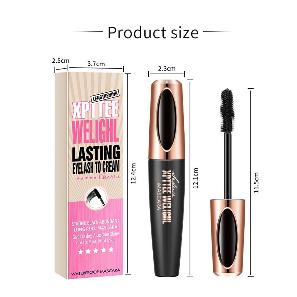 Generic 4D Silk Fiber Mascara Waterproof, Black Volume and Length Waterproof Mascara with False Lash Effect, Long Lasting Fibre, Smudge Proof (01#Black)