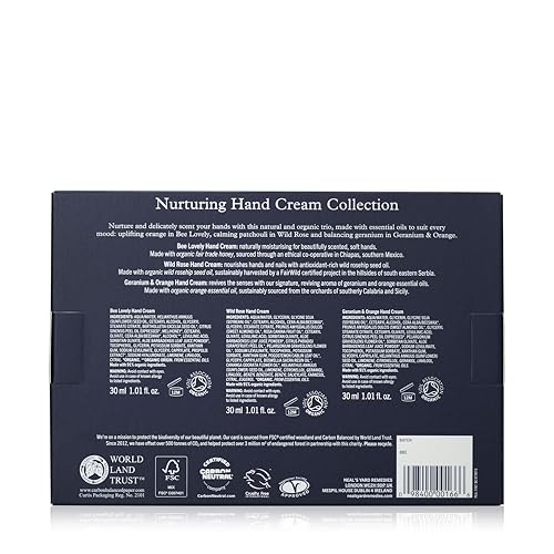 Neal's Yard Remedies Nurturing Handcare Collection, Moisturising & Hydrating Hand Cream, Gift Set, Pack of 3