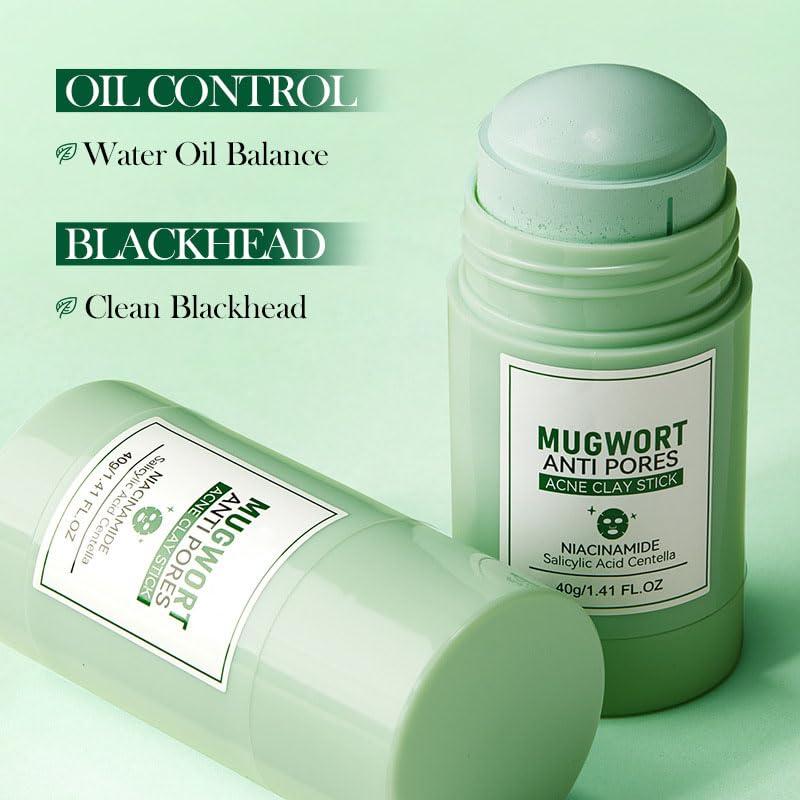 ZQUKAMZ Wormwood Mud Clay Mask - Deep Cleansing Pore Purifying Clay Mask with Tea Tree, Bentonite and Kaolin Clay - Vegan Clay Mask for Face and Body 40g