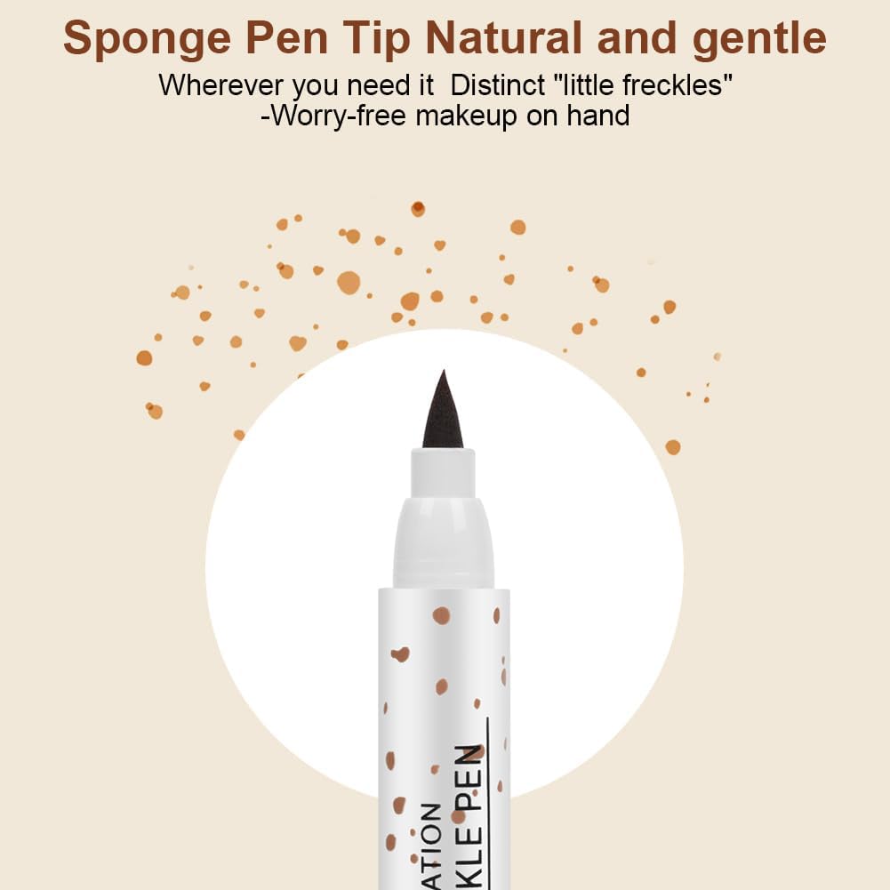 OunTechGlory Natural-Looking Freckle Pen - Waterproof, Long-Lasting, Easy to Use for Effortless Sunkissed Makeup - Light Brown
