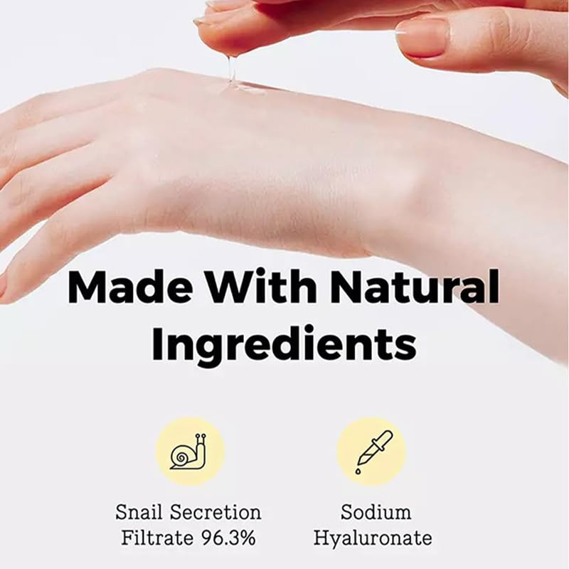 Tongyend Snail Repair Essence, Snail 96% Mucin Power Repairing Essence, Hyaluronic Acid Serum for Face, Hydrating Serum for Face with Snail Secretion Filtrate for Dull & Damaged Skin