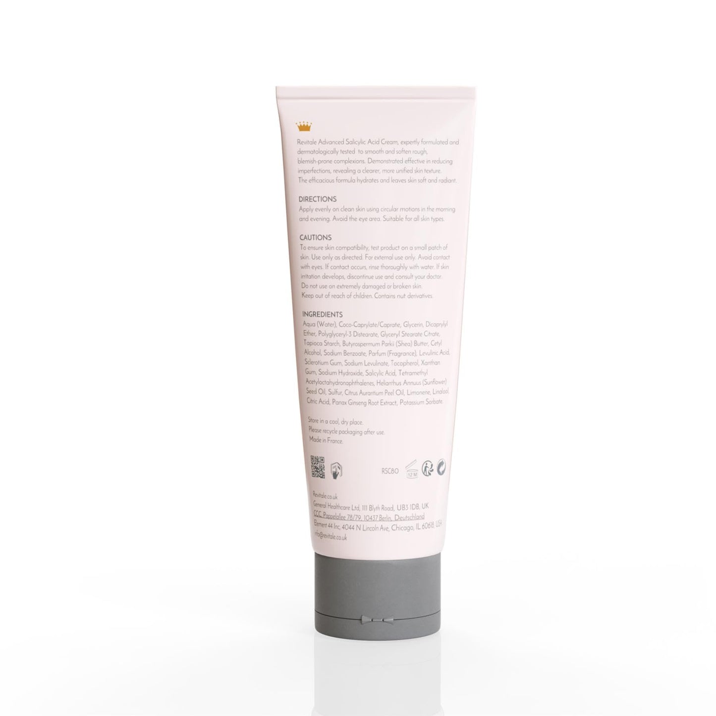 Revitale Advanced Salicylic Acid Cream for Face & Body 80g – Helps Smooth & Soften Skin Texture. For Rough, Bumpy & Blemish-Prone Skin