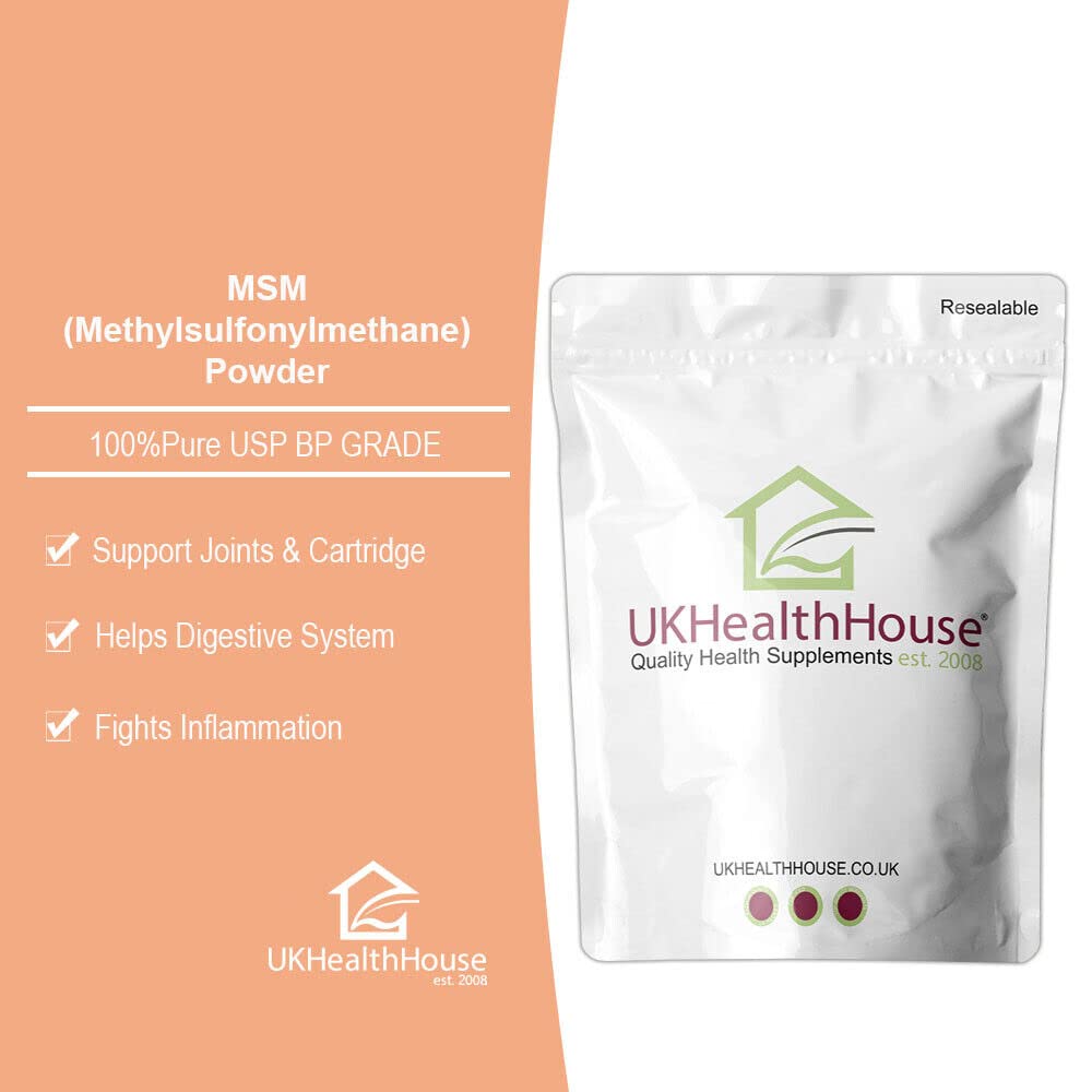 UKHealthHouse 100% Pure MSM Powder x 500g - Methyl Sulfonyl Methane - Joint Support - Food Grade