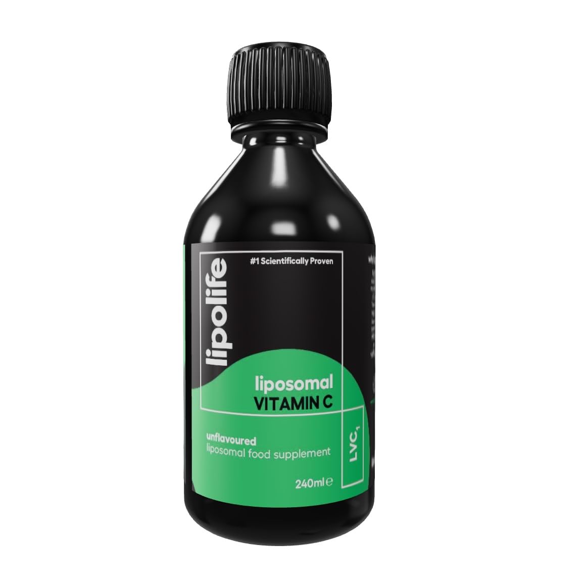 Lipolife lipolife LVC1 Liposomal Vitamin C Liquid 240ml – High Strength - 48 Days Supply, No Tablets, Clinically Proven Higher Absorption, Gluten-Free, Vegan, Immune & Collagen Support Supplement