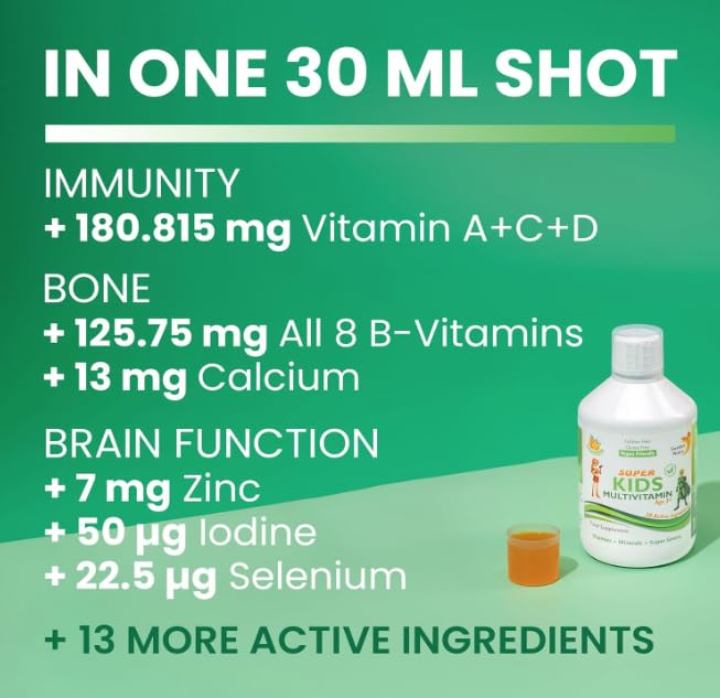 Swedish Super Kids Multivitamin Age 3+, Orange Flavour, 500 ml