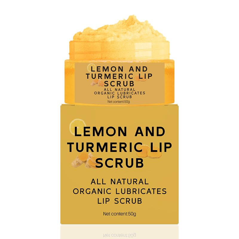 IZBEAUVO Turmeric Lip Scrub Exfoliator, Vitamin C Lip Scrub