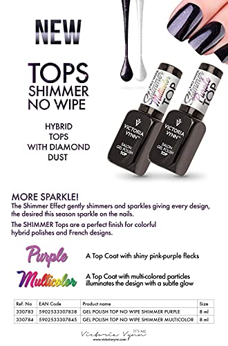 VICTORIA VYNN Victoria Vynn Top Shimmer No Wipe UV Led Gel Polish Nails Soak Off 8ml MULTICOLOUR