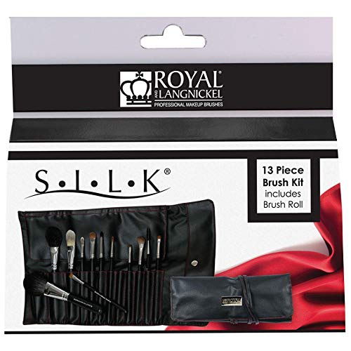 Royal & Langnickel Silk Pro 12-Piece Professional Cosmetic Brush Set in a Faux Leather Zip Close Case