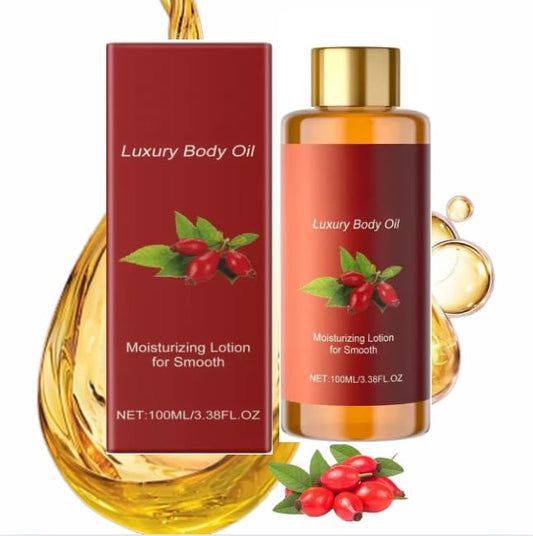 Magic Luxury Body Oil – Intensely Hydrating Dry Skin Care with Vitamin E, Coconut Oil & Rosehip | Nourishing, Non-Greasy Fine Lines Reduction, Natural Glow Magic Massage Oil| 100ml