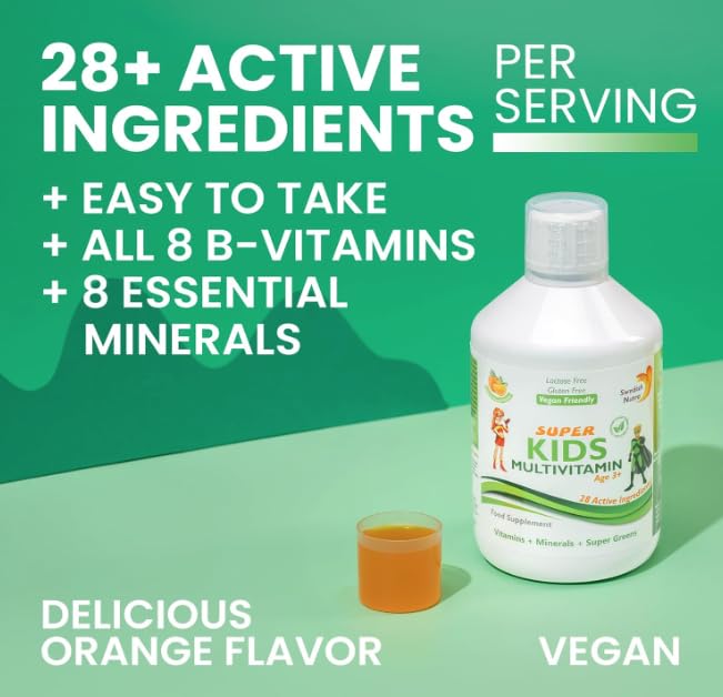 Swedish Super Kids Multivitamin Age 3+, Orange Flavour, 500 ml