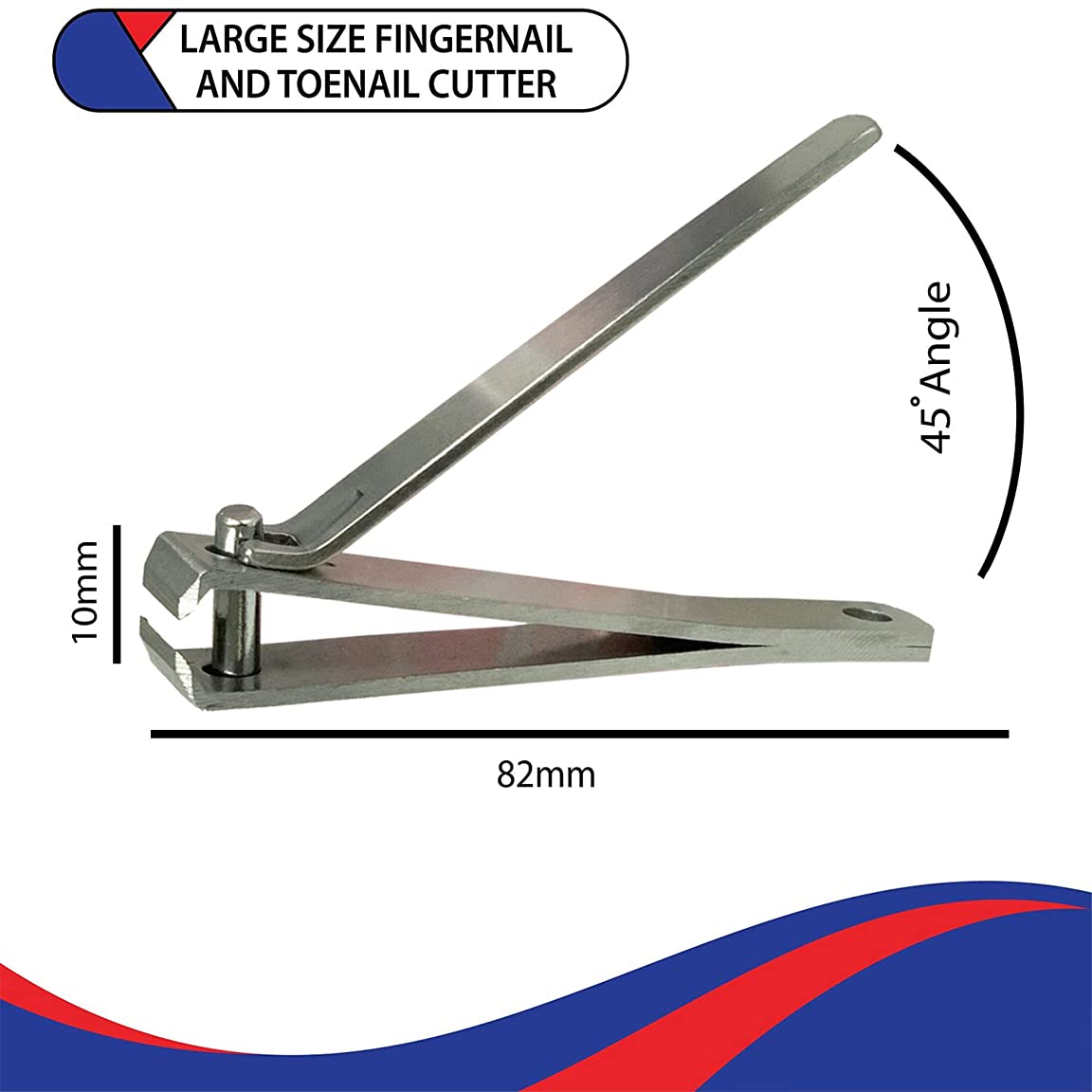YNR Straight Large Nail Clippers - 80mm, Heavy Duty Stainless Steel Sharpest Thick Toenail, Fingernail Cutter for Men and Women