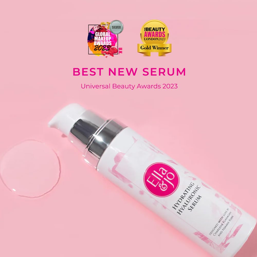 Ella & Jo Hydrating Hyaluronic Serum, Niacinamide & Matrixyl 3000, Firms, Plumps & Smooths Lines, Brightens, Anti-Aging Collagen Serum, All Skin Types