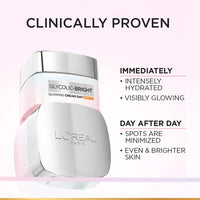 L'Oréal Paris Glycolic Bright Day Cream with SPF 17, 15ml |Skin Brightening Cream with Glycolic Acid that Visbily Minimizes Spots & Reveals Even Toned Skin