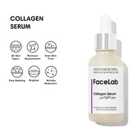 FaceLab Collagen Serum, Anti-Aging Formula, Reduces Wrinkles and Sagging, Moisturises and Softens Skin, Antioxidant Protection, for All Skin Types, 30ml