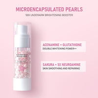 MrCuvaryas Sakura Gluta Underarm Whitening Cream,Intimate Area Skin Lightening Cream,Sakura Gluta Brightening Underarm Cream, Brightening Booster Pearl Capsules,Body Cream Whitening for Dark Spot Corrector