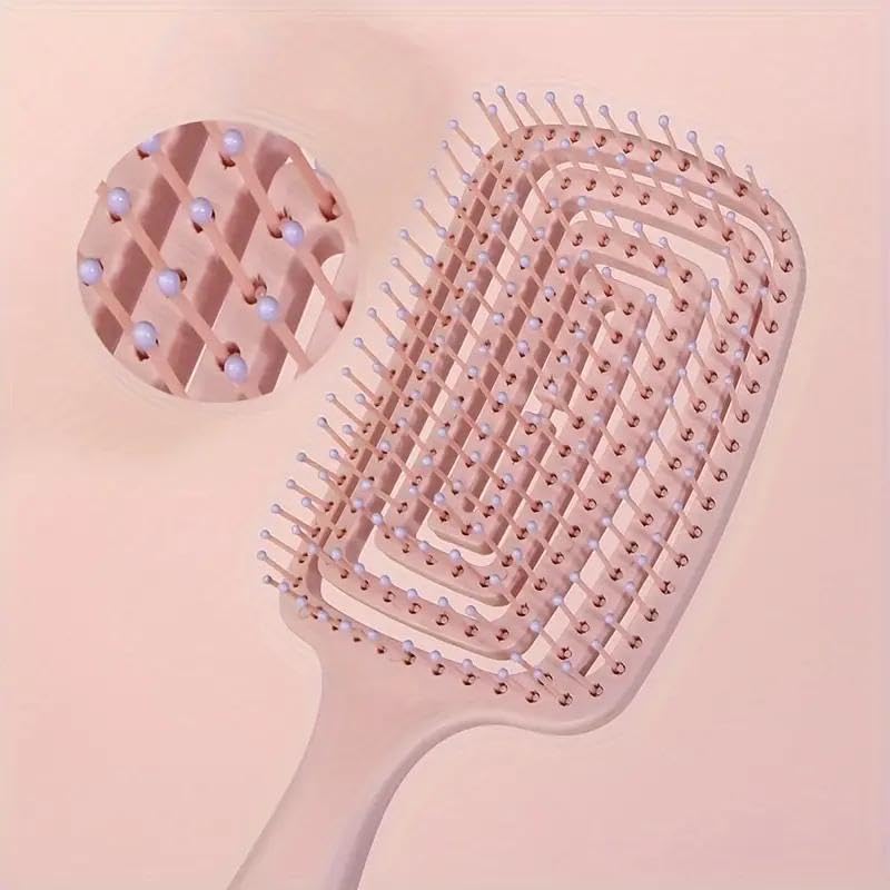 Generic Detangling Hair Brush, Pink Paddle Design, Wet and Dry Hair Styling Comb (Pink)