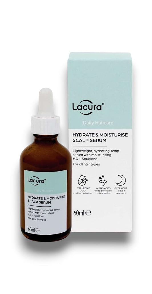 Generic Lacura - Aldi | Daily Haircare - Hydrate & Moisturise Scalp Serum | Hyaluronic Acid, Amino Acids, Overnight Treatment - All Hair Types | 60mL