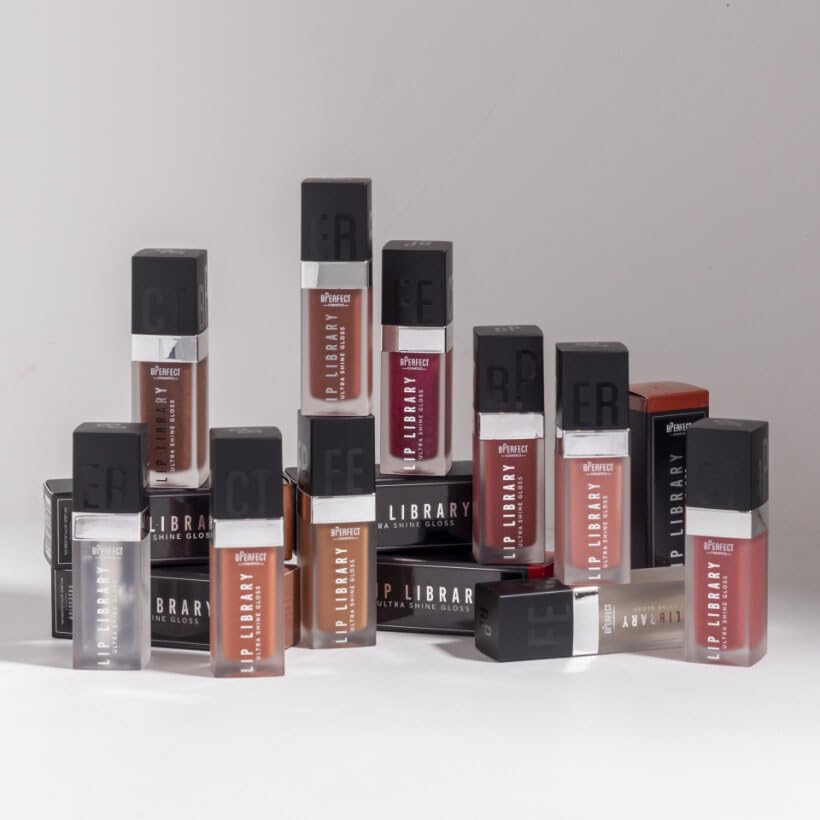 BPerfect Lip Library Lip Gloss – High-Shine Hydrating Gloss with Jojoba Oil – 10 Shades (Obsession)