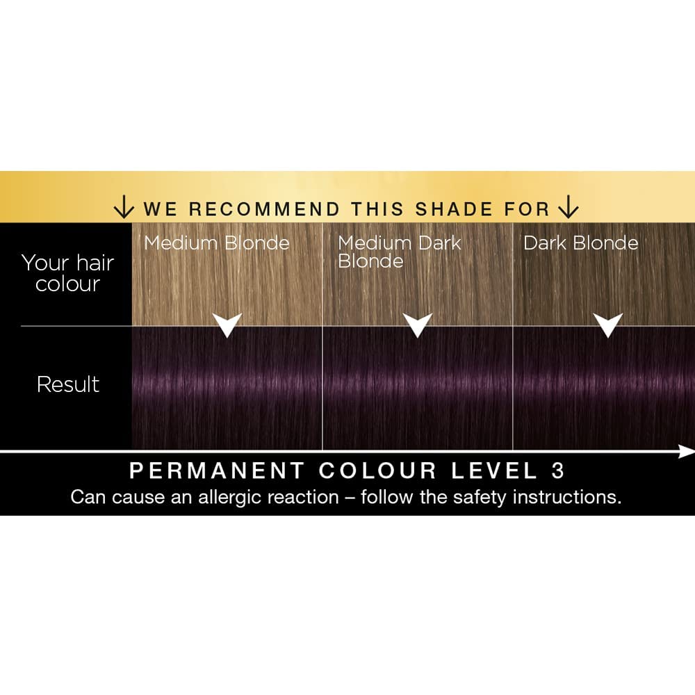 Schwarzkopf Oleo Intense, Permanent Purple Hair Dye, Ammonia Free, Up to 100 Percent Grey Coverage, Rich Plum 3 - 33