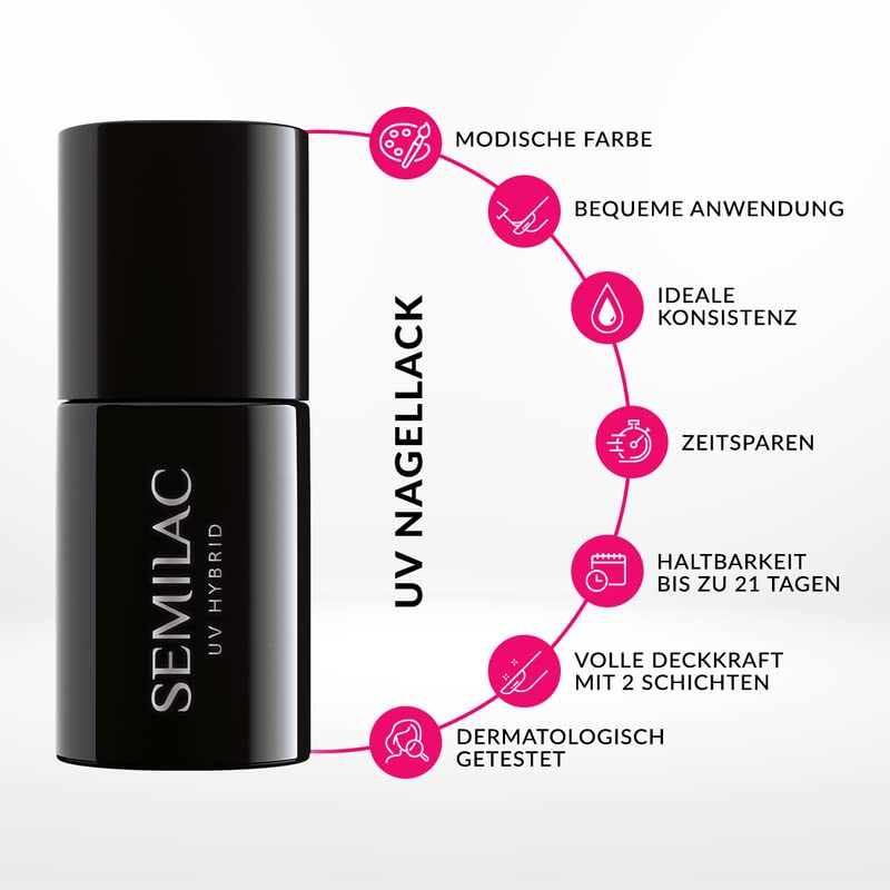 Semilac SEMILAC 051 French Beige Milk Nail UV Gel Polish | Long Lasting and Easy to Apply | Soak off UV/Led | Perfect for Home and Professional Manicure and Pedicure 7 ml
