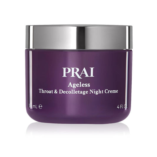 PRAI Ageless Throat & Decolletage Night Creme 118ml - Moisturising & Hydrating Formula with Two Types of Retinol - Anti-Aging & Anti-Wrinkle Cream, Collagen Boosting Skincare - Brightens Skin