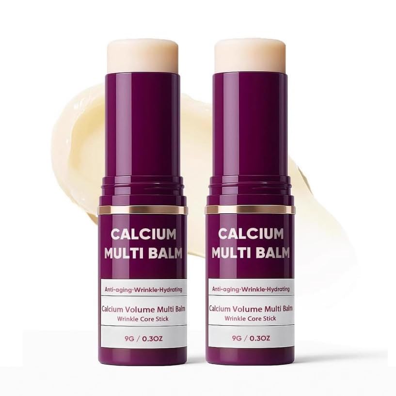 Wenchrisdt 2pcs Calcium Multi Balm,Calcium Volume Multi Balm,Wrinkle Core Stick,Korean Collagen Moisturing Stick,Anti-aging, Hydrating,Suitable for Eyes, Face, Neck 