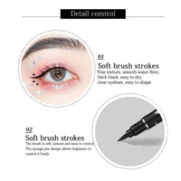 Dulele 5 PCS Black Liquid Eyeliner Stamp Pen Set, Double-Headed Waterproof Smudge-Proof Eyeliner Long Lasting Eyeliner Pen Tattoo Makeup Tool(Heart,Flower,Star,Butterfly,Triangle Seal Stamp)