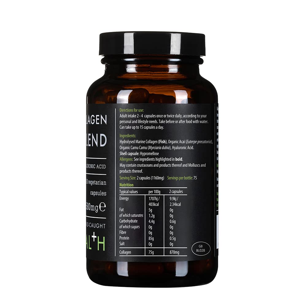 KIKI HEALTH KIKI Health Marine Collagen Peptides Beauty Blend | Vital Protein Supplement for Skin, Hair Nails, Bones, Joints & Digestion | Hydrolysed Collagen with Vitamin C and Hyaluronic Acid - 150 Capsules