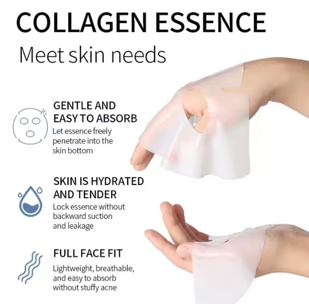 Lauristic Bio Collagen Real Deep Mask, Hydrating Overnight Hydrogel Mask, 34g (4 Pack)